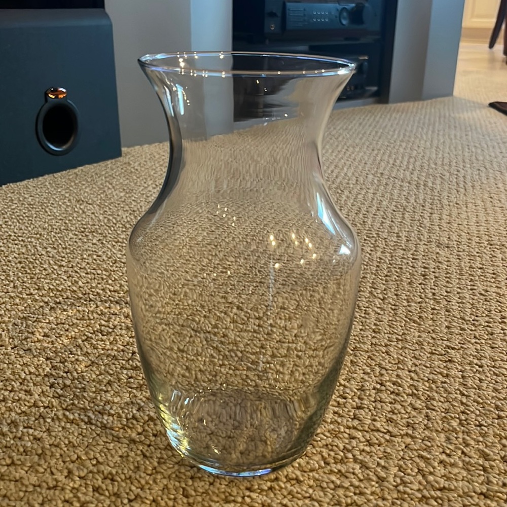 Clear tall flower vase